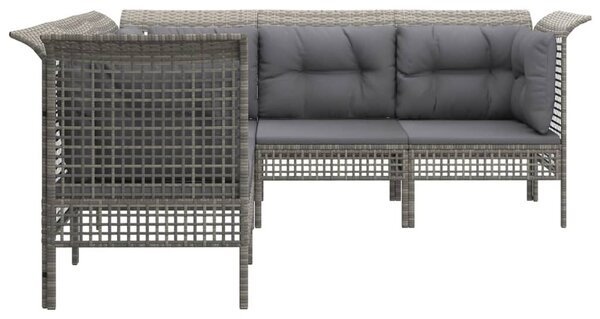 5 részes szürke polyrattan kerti ülőgarnitúra párnákkal