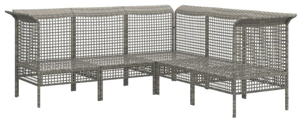 5 részes szürke polyrattan kerti ülőgarnitúra párnákkal
