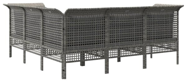 5 részes szürke polyrattan kerti ülőgarnitúra párnákkal