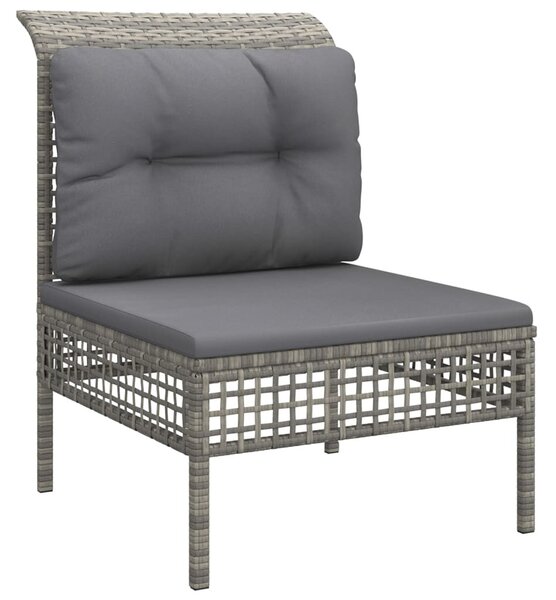 5 részes szürke polyrattan kerti ülőgarnitúra párnákkal