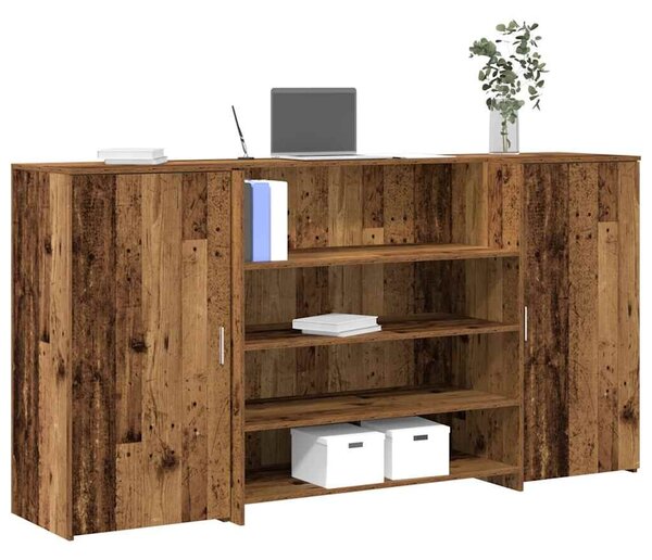 VidaXL recepciós pult antik fa 200x50x103,5 cm szerelt fa
