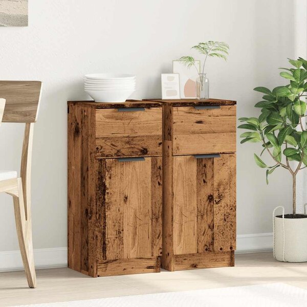 VidaXL 2 db antik fa színű szerelt fa tálalószekrény 30 x 30 x 70 cm