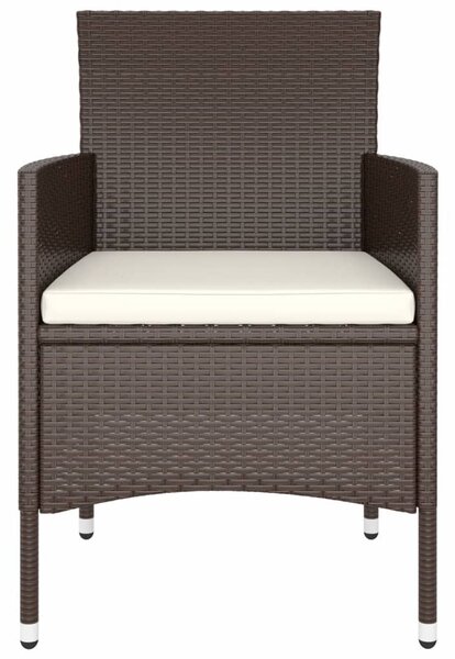5 részes barna polyrattan kerti étkezőgarnitúra