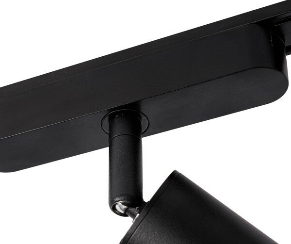 Lindby Sínrendszer 48V Lumaro, spotlámpák, 9 izzós, fekete, 13 cm, dimmelhető, dimmelhető, Fekete, Nappali / Étkező, Alumínium, Modern