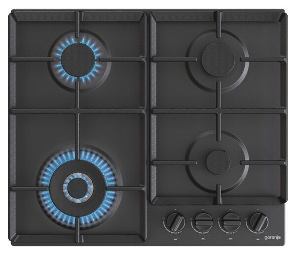 Gorenje GW641BFB Beépíthető gázfőzőlap, 60 cm, 4 főzőzóna, Wok égő, BigSurface