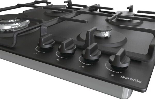 Gorenje GW641BFB Beépíthető gázfőzőlap, 60 cm, 4 főzőzóna, Wok égő, BigSurface