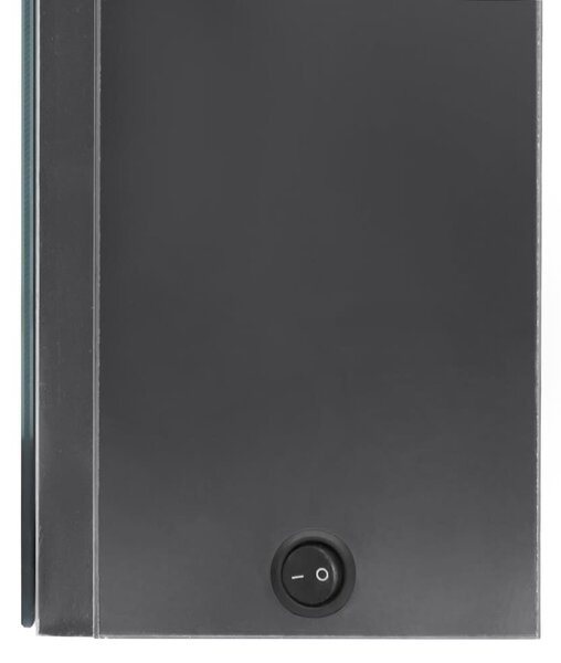 VidaXL fényes szürke LED-es tükrös fürdőszobaszekrény 80 x 12 x 68 cm