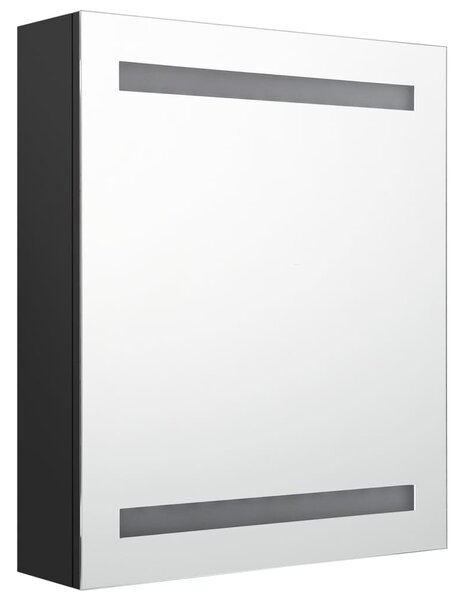 VidaXL fekete LED-es tükrös fürdőszobaszekrény 50 x 14 x 60 cm