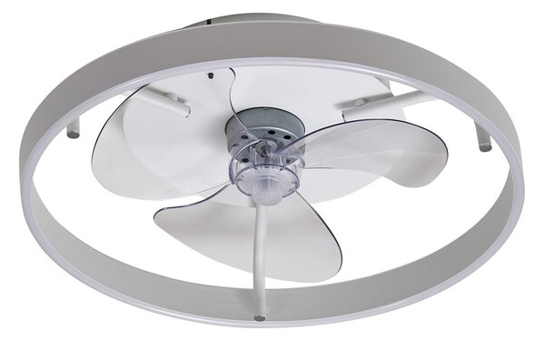 Momitu LED mennyezeti ventilátor, fehér, alumínium, Ø 50 cm – Lindby Lindby, Momitu, dimmable, Fehér, Nappali, Alumínium, Modern