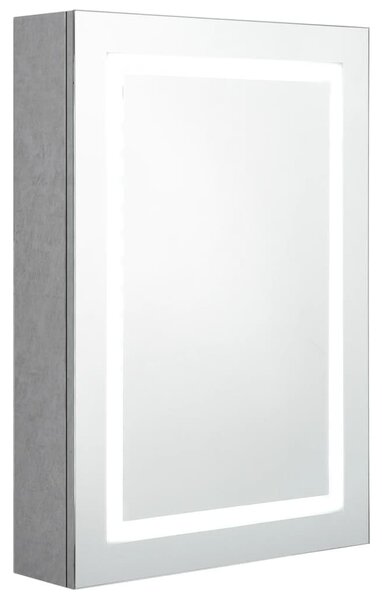 VidaXL betonszürke LED-es tükrös fürdőszobaszekrény 50 x 13 x 70 cm