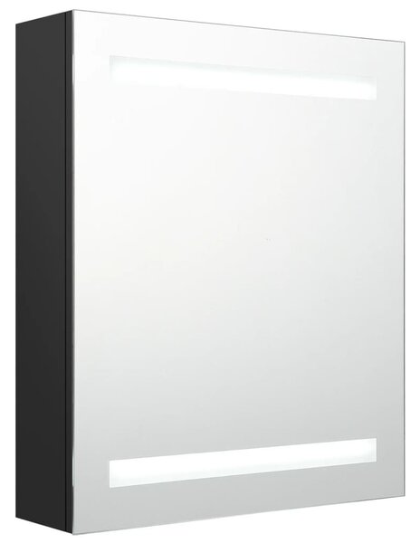 VidaXL fekete LED-es tükrös fürdőszobaszekrény 50 x 14 x 60 cm