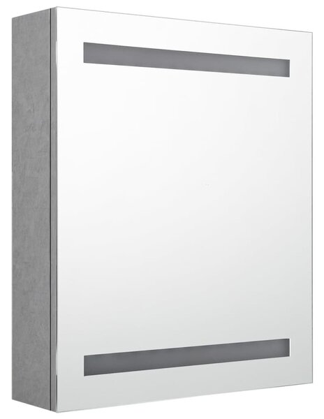VidaXL betonszürke LED-es tükrös fürdőszobaszekrény 50 x 14 x 60 cm