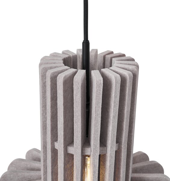 Retro függőlámpa fekete taupe színű 3-lámpás - Felt