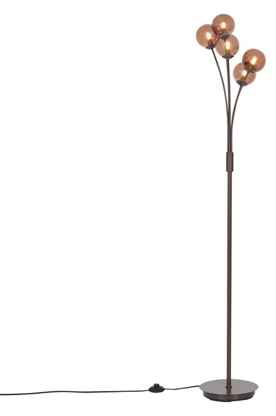 Design állólámpa bronz színű bronz üveggel, 5 égős - Athén
