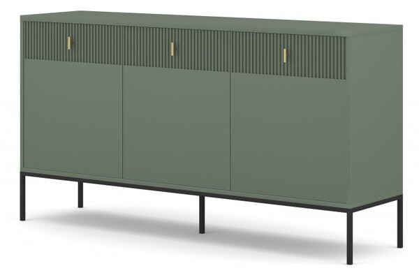 Komód Magara 3D3S (zöld + fekete)