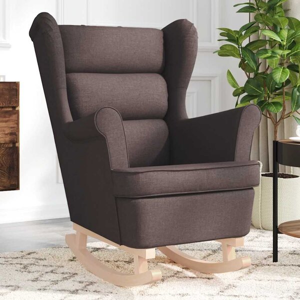 VidaXL sötétbarna szövet hintaszék 74 x 90 x 102 cm