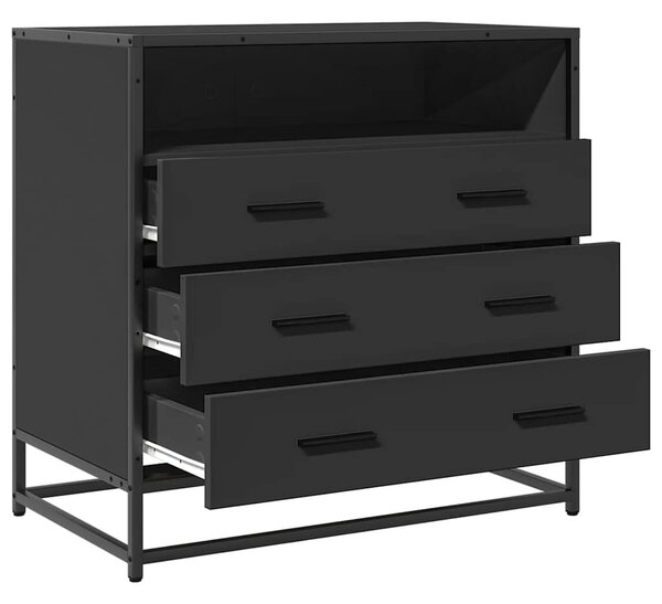 VidaXL fekete szerelt fa fiókos szekrény 70x41x70 cm