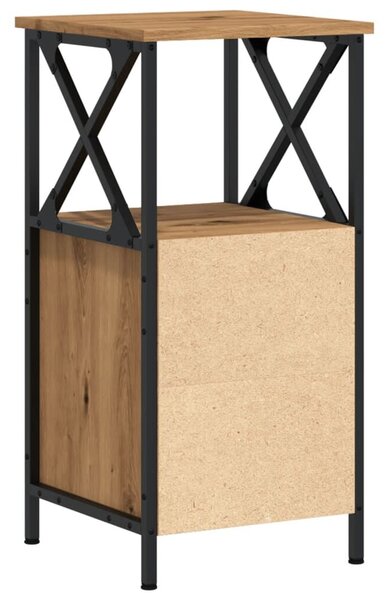VidaXL 2 db kézműves tölgyszínű szerelt fa éjjeliszekrény 34x35,5x70cm