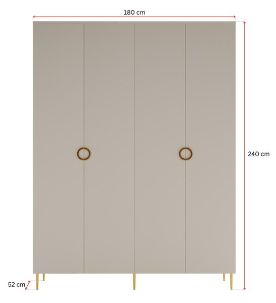 Ruhásszekrény Bellic B4 (kasmír). Akció -20%