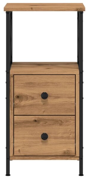 VidaXL 2 db kézműves tölgyszínű szerelt fa éjjeliszekrény 34x35,5x70cm