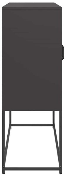 VidaXL fekete hidegen hengerelt acél tálalószekrény 100,5x39x107 cm