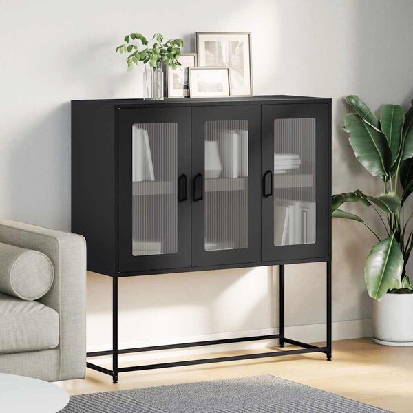 VidaXL antracit hidegen hengerelt acél tálalószekrény 100,5x39x107 cm