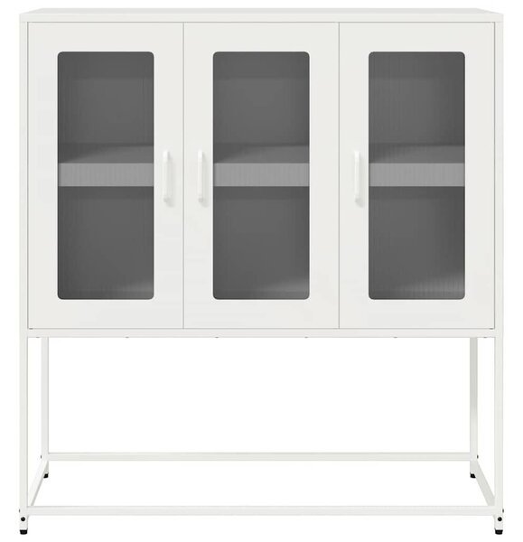 VidaXL fehér hidegen hengerelt acél tálalószekrény 100,5 x 39 x 107 cm