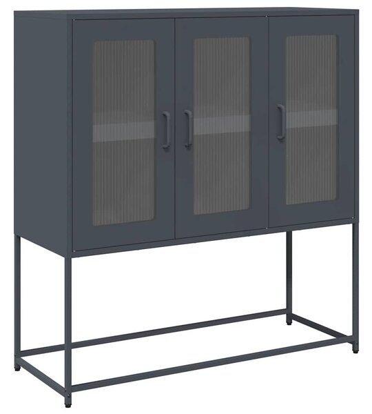 VidaXL antracit hidegen hengerelt acél tálalószekrény 100,5x39x107 cm