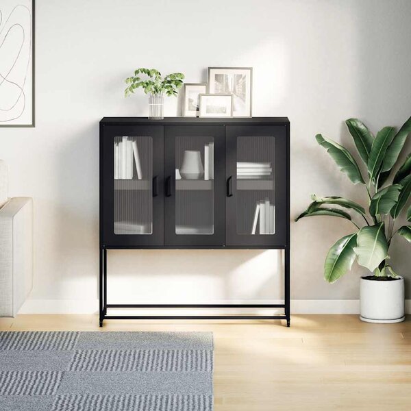 VidaXL antracit hidegen hengerelt acél tálalószekrény 100,5x39x107 cm