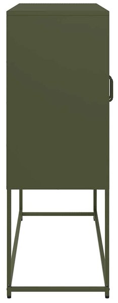 VidaXL olívazöld hidegen hengerelt acél tálalószekrény 100,5x39x107 cm