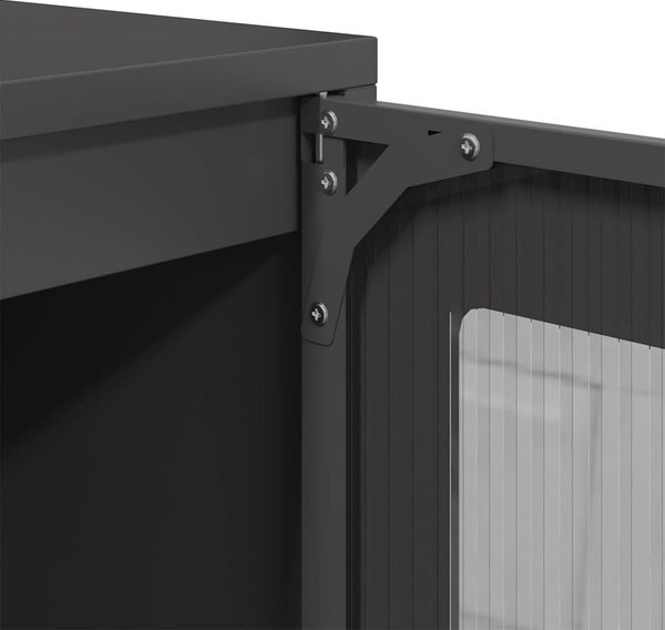 VidaXL fekete hidegen hengerelt acél tálalószekrény 100,5x39x107 cm