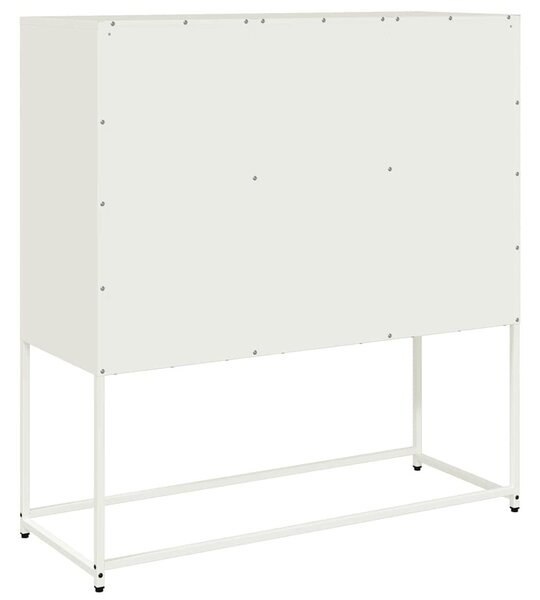 VidaXL fehér hidegen hengerelt acél tálalószekrény 100,5 x 39 x 107 cm