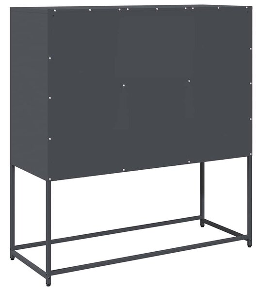 VidaXL antracit hidegen hengerelt acél tálalószekrény 100,5x39x107 cm