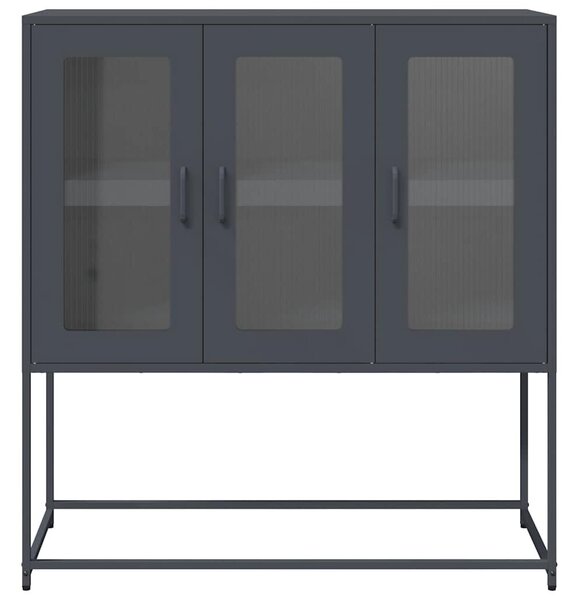 VidaXL antracit hidegen hengerelt acél tálalószekrény 100,5x39x107 cm