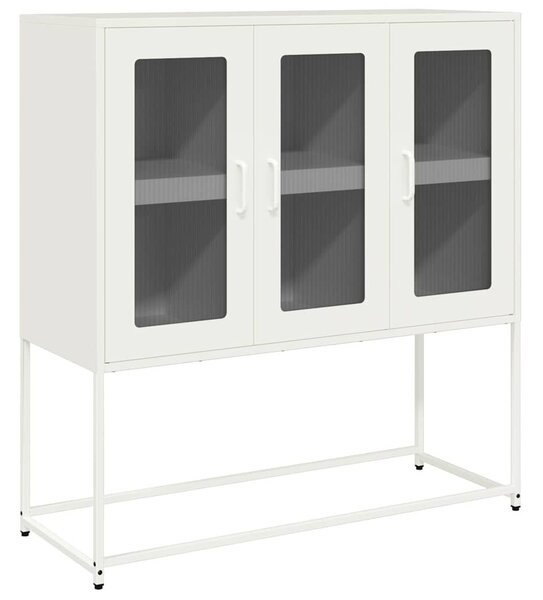 VidaXL fehér hidegen hengerelt acél tálalószekrény 100,5 x 39 x 107 cm