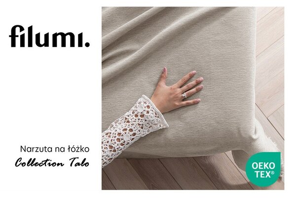 Bézs zsenília ágytakaró 220x240 cm Talo – Filumi