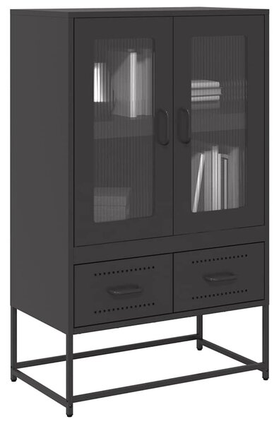 VidaXL fekete acél magasszekrény 68x39x111,5 cm