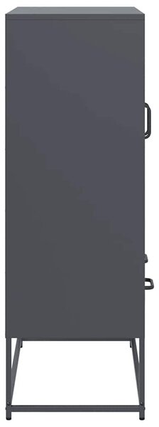 VidaXL antracitszürke acél magasszekrény 68x39x111,5 cm