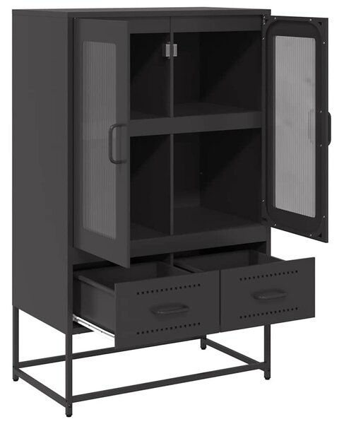 VidaXL fekete acél magasszekrény 68x39x111,5 cm