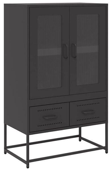 VidaXL fekete acél magasszekrény 68x39x111,5 cm