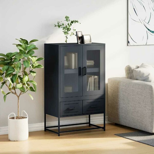 VidaXL antracitszürke acél magasszekrény 68x39x111,5 cm