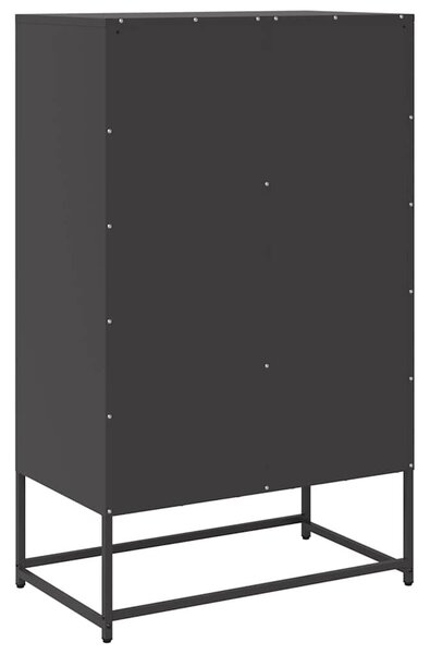 VidaXL fekete acél magasszekrény 68x39x111,5 cm