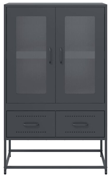 VidaXL antracitszürke acél magasszekrény 68x39x111,5 cm