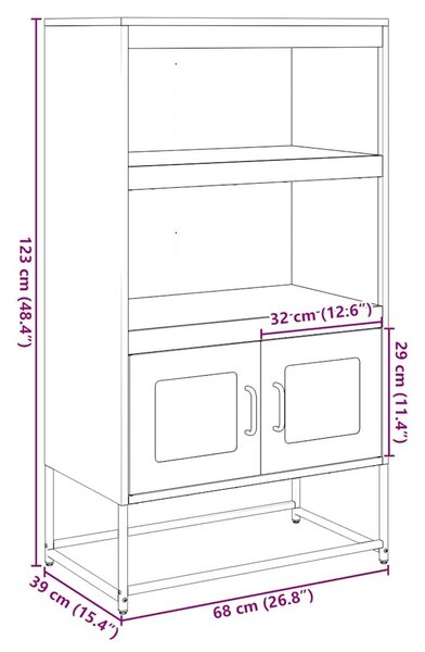 VidaXL Highboard antracit 68x39x123 cm Acél