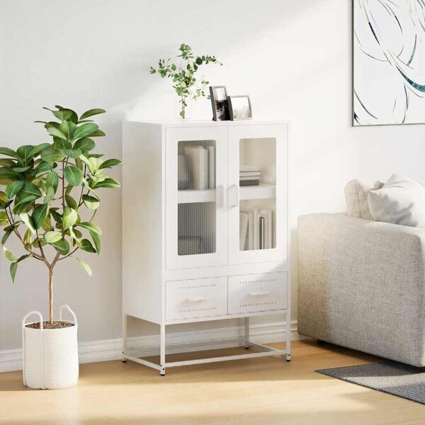 VidaXL fehér acél magasszekrény 68x39x111,5 cm