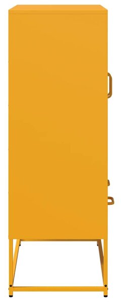 VidaXL mustársárga acél tálalószekrény 68x39x111,5 cm