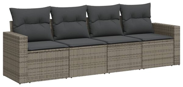 4 részes szürke polyrattan kerti ülőgarnitúra párnákkal