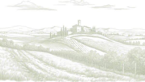 Fotótapéta Toszkána tájak, Olaszország, szőlőskertek, természet, régi kastély, zöld színek, Fotótapéta provence stílusban, w03349v2 : Uwalls.hu