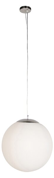 Okos skandináv függőlámpa ezüst színben, opálüveggel, 50 cm, WiFi A60-nal - Ball 50