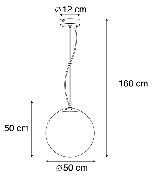 Skandináv függőlámpa opál üvegből 50 cm - Ball 50